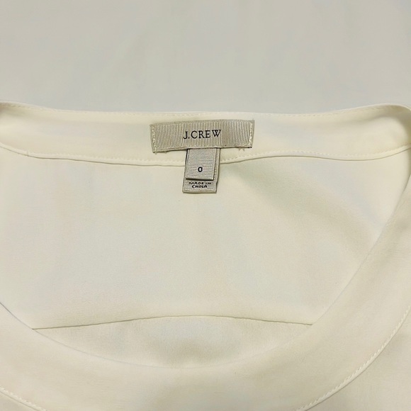 J. Crew OffWhite around Neck Short Sleeve Top (0) - Picture 3 of 6